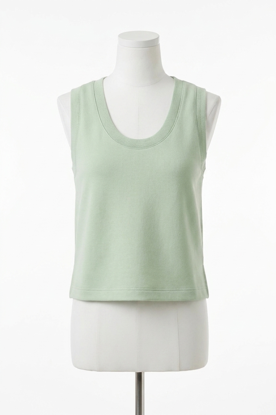 NEW VARLEY cambrie scoop neck tank top in sage mint